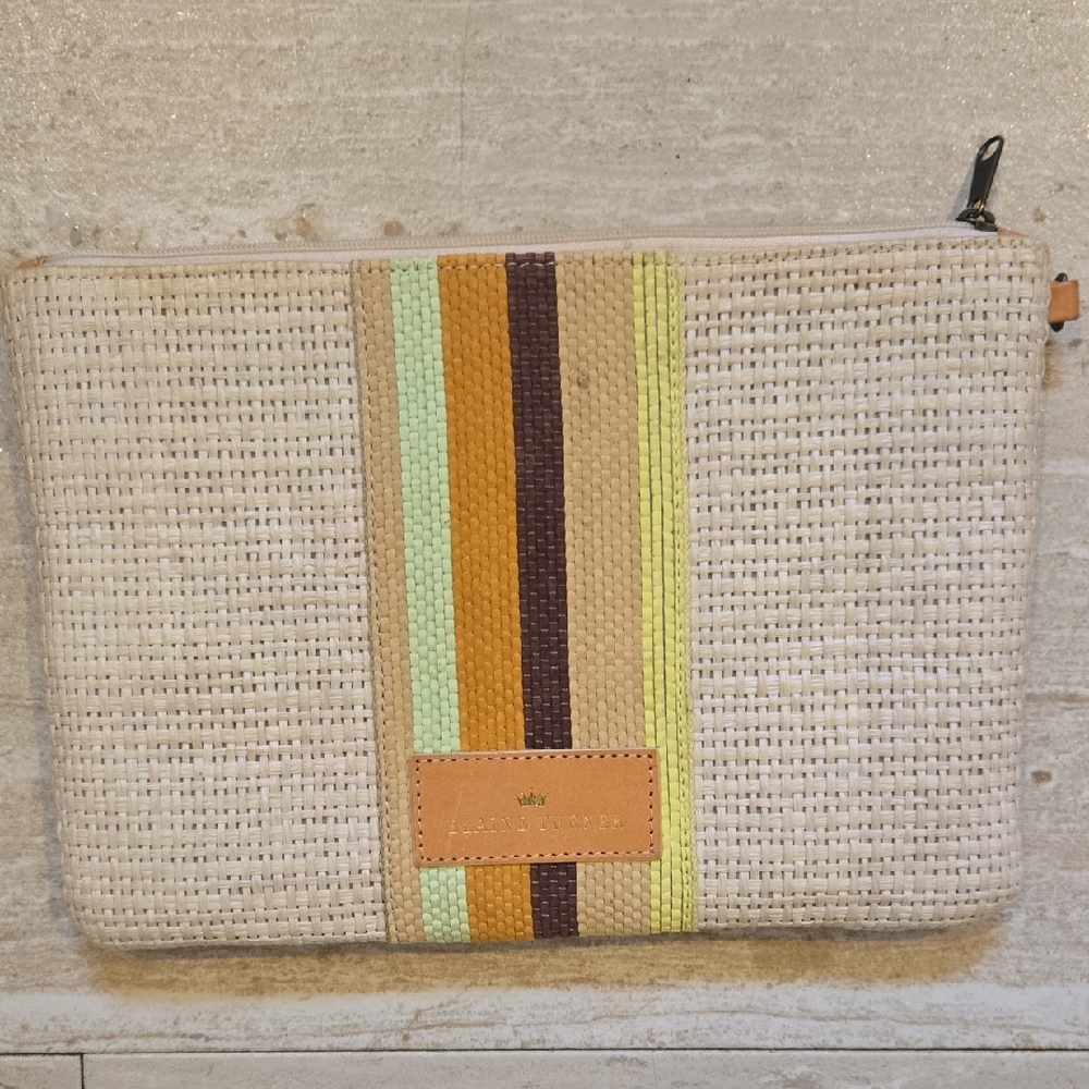 Elaine Turner Woven Zipper Clutch/Pouch